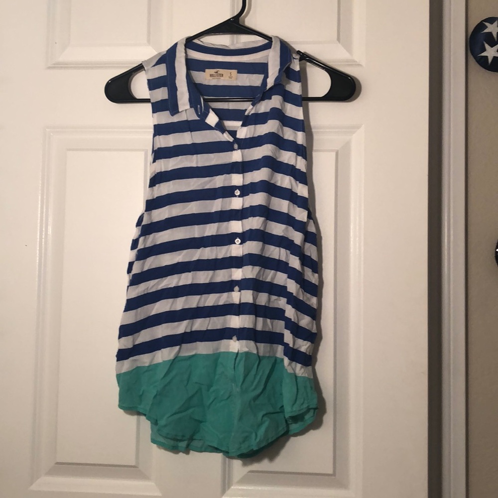 Button down collared tank